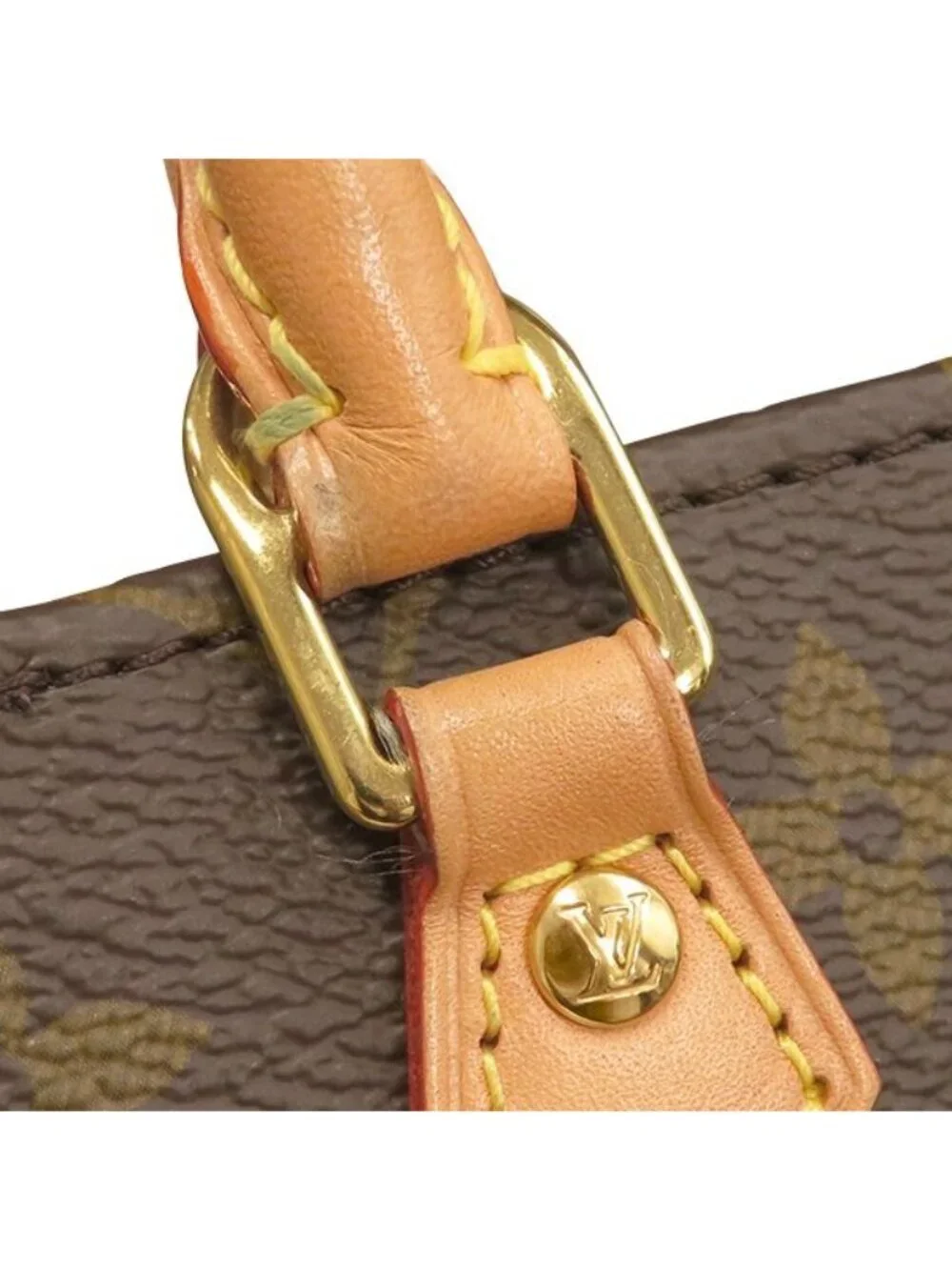 Louis Vuitton Bag Petite Sac Plat Monogram Canvas Gold Handbag